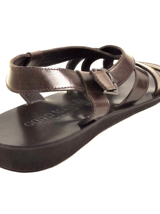 GOODMAN ?? MEN\'S BROWN LEATHER COMFORT SUMMER FLAT SANDALS main image 6